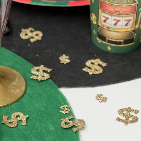 Konfetti Casino - 6 stk (5 x 7 cm) | Casino Konfetti - Temashop