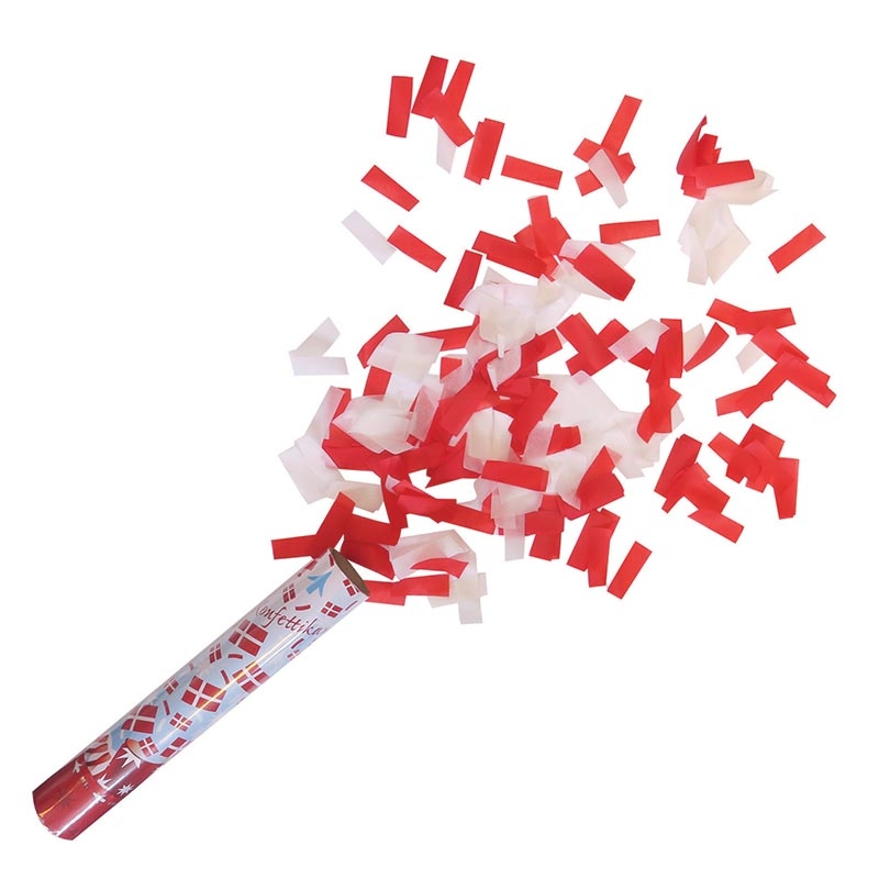Konfettirør Dannebrog Strimler