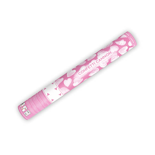 Konfettirør Hvide Hjerter - 1 stk (40 cm) - Temashop