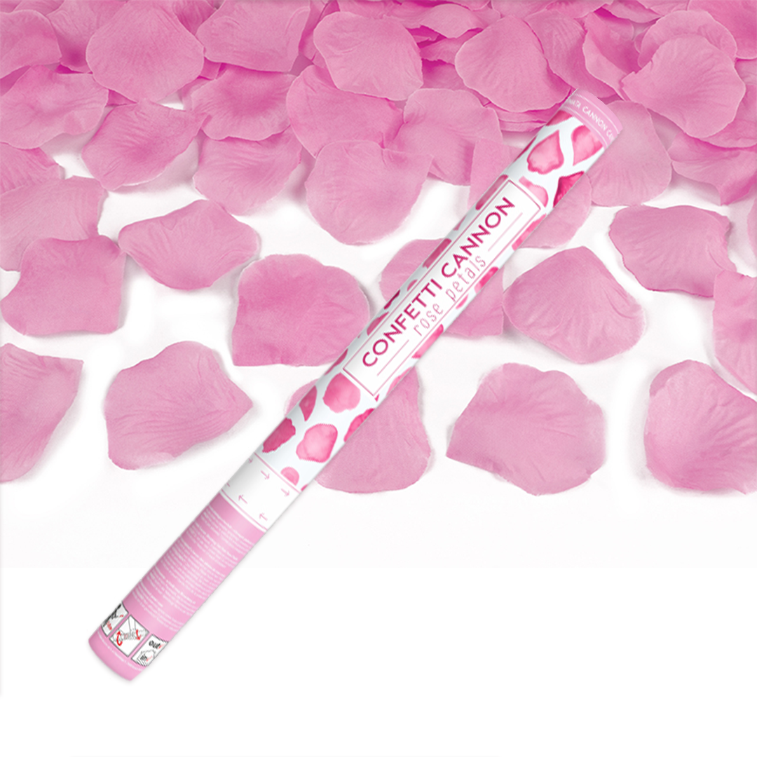 Konfettirør Lyserøde Rosenblade - 1 stk (60 cm) | Pink tema Konfetti - Temashop
