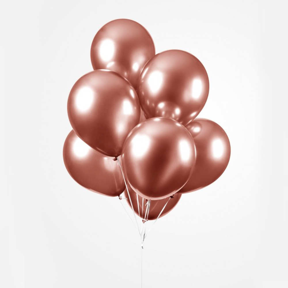 Krom Balloner Kobber - 100 stk (30 cm) | Kobber Tema Latexballoner - Temashop