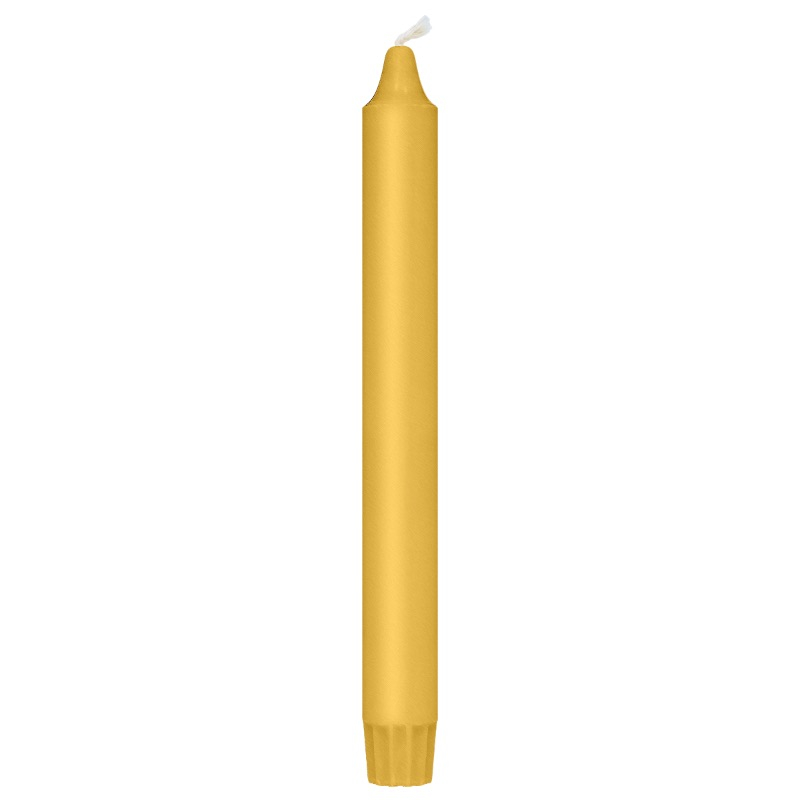 Kronelys Gul - 8 stk (2,3 x 24 cm ) | Gul tema Lys / lysestager - Temashop