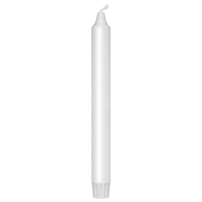 Kronelys Hvid - 8 stk (2,3 x 24cm ) - Temashop