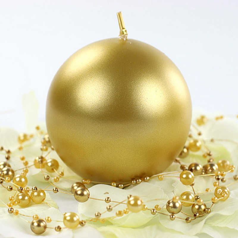 Kuglelys Metallisk Guld - 10 stk (6 cm) | Guld tema Lys / lysestager - Temashop