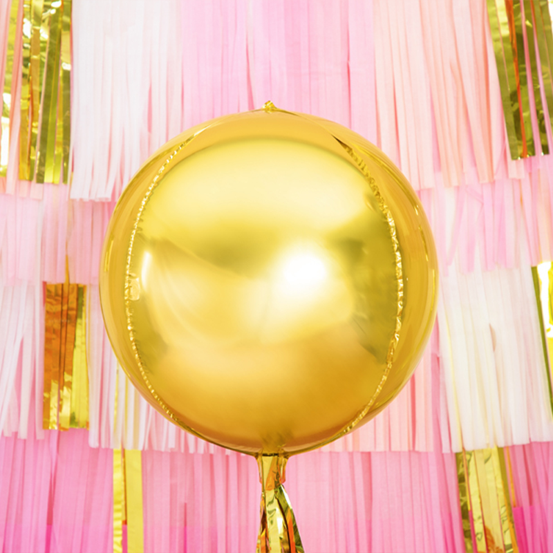 Kuglerund Folieballon Guld - 1 stk (40 cm) | Guld tema Folieballoner - Temashop