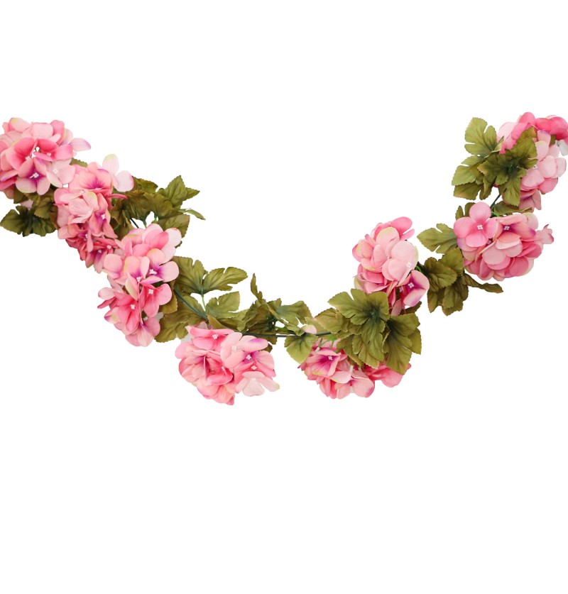 Kunstig Hortensia Guirlande Lyserød