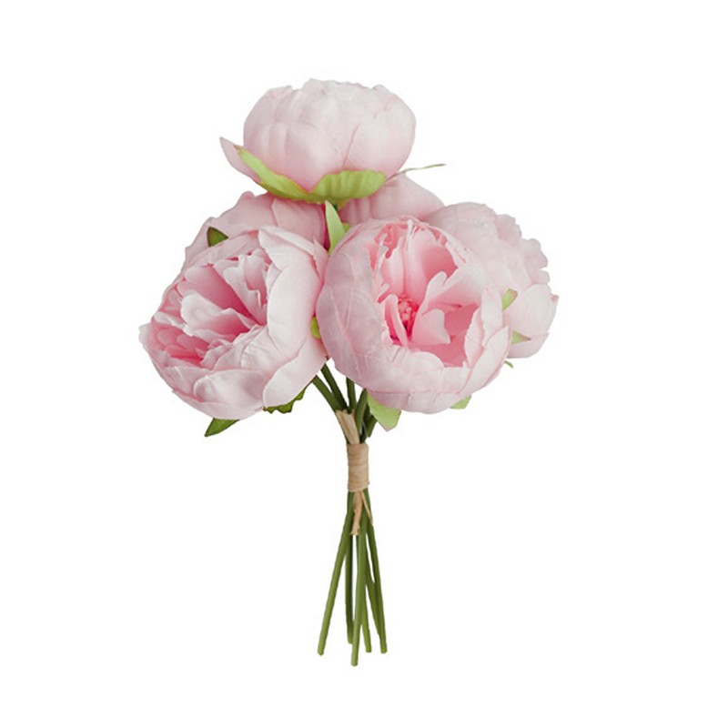 Kunstige Pæoner Bundt Lyserød - 6 stk (27,5 cm) | Blomst Kunstige blomster - Temashop