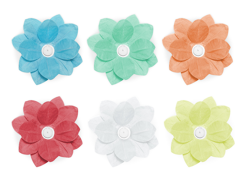 Flydende Blomsterlanterner - 6 stk (29 cm) | Blomst Lys / lysestager - Temashop
