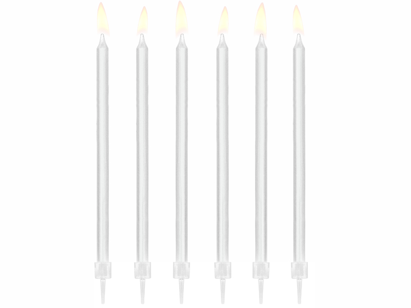 Lange Kagelys Hvid - 12 stk (14 cm) - Temashop