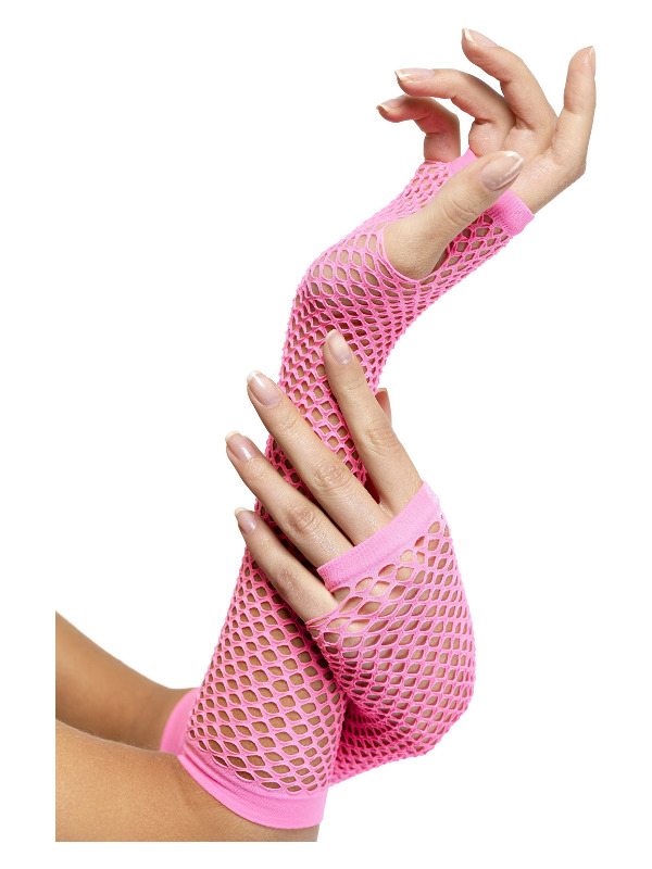 Lange Pink Handsker | 80'erne Totally Handsker - Beklædning - Temashop