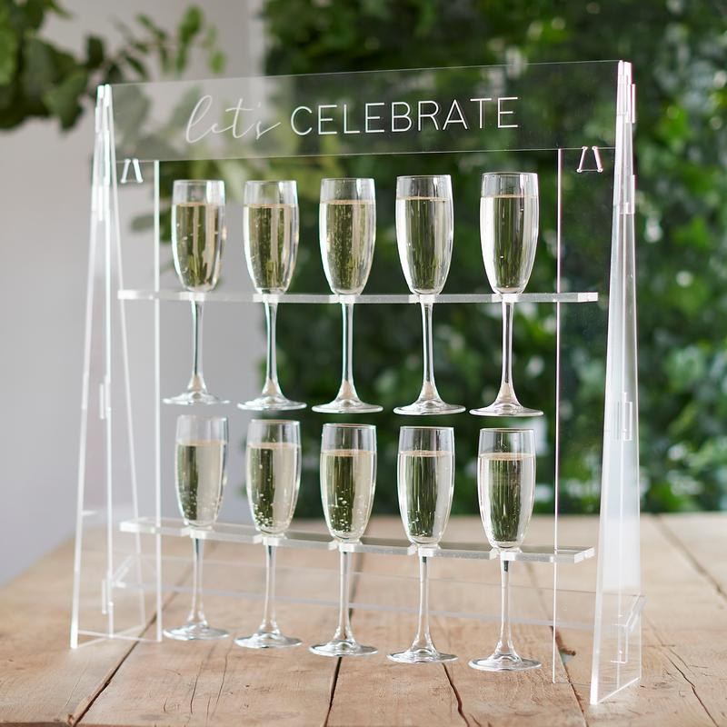 Let's Celebrate Akryl Champagnevæg - 1 stk (56 x 58 cm) - Temashop