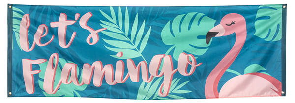 Let's Flamingo Banner - 1 stk (74 x 220 cm) | Flamingo Bannere - Temashop