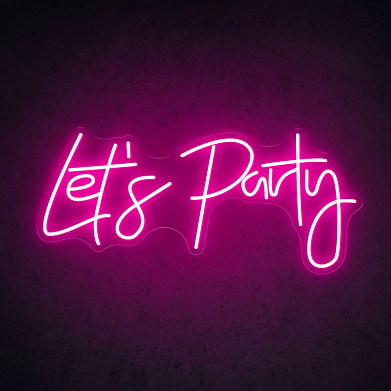 Let's Party Neon LED Skilt