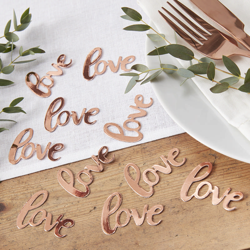 Love Konfetti Rosaguld - 1 pose (14 g) | Rosaguld tema Konfetti - Temashop