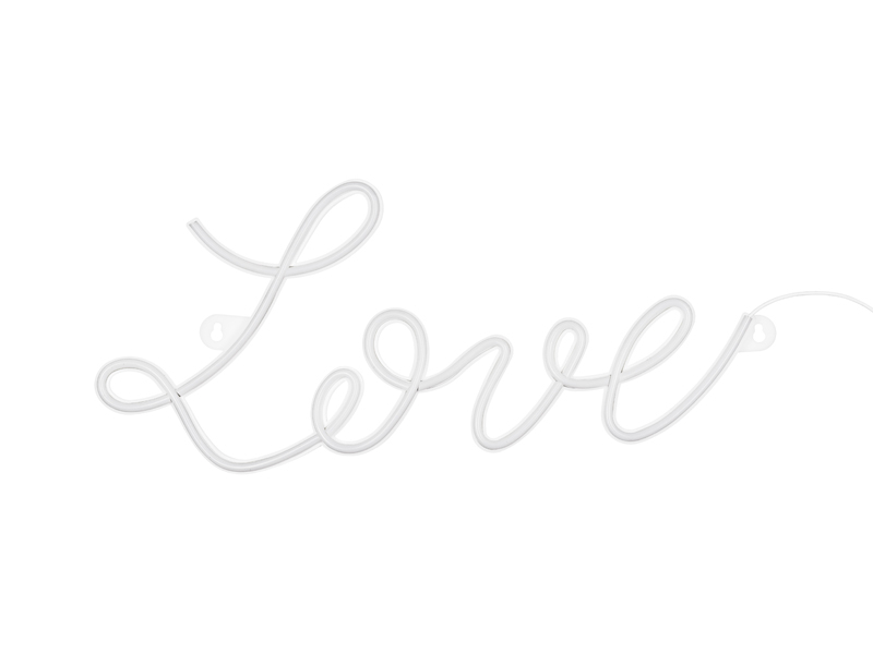 Love LED Lys - 1 stk (61 x 27,4 cm) | Valentinsdag Lyseffekter - Temashop