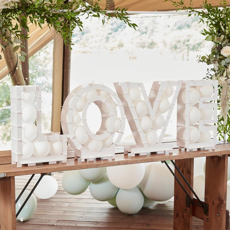 Love Mosaik Ballonbokse - 4 dele (63 cm) - Temashop