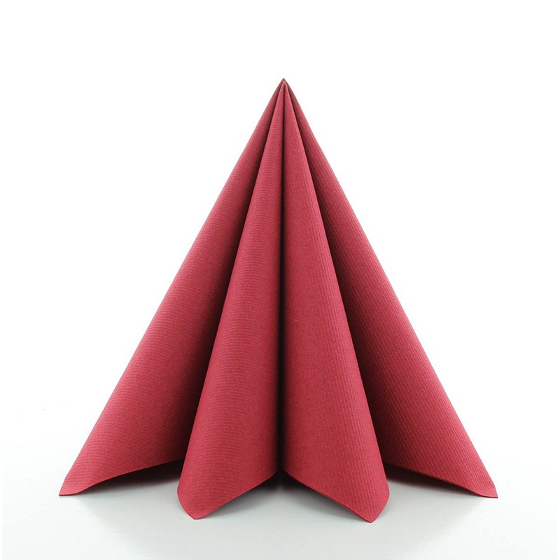 Luksus Servietter Bordeaux - 12 stk (40 x 40 cm) | Rødt tema Servietter - Temashop