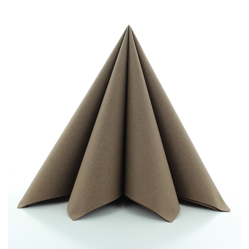 Luksus Servietter Brun - 12 stk (40 x 40 cm) | Brun Tema Servietter - Temashop