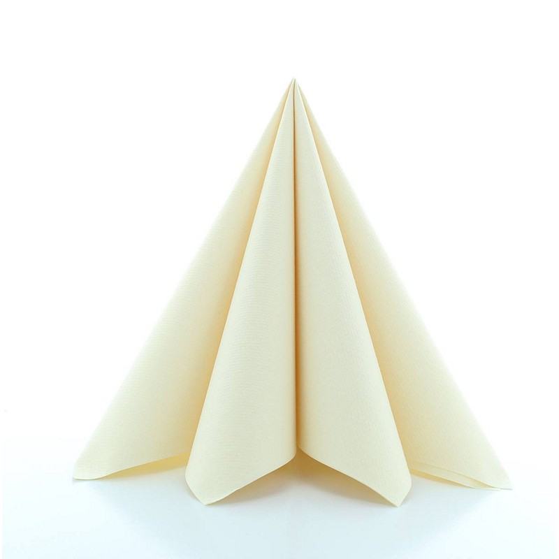 Luksus Servietter Creme - 12 stk (40 x 40 cm) - Temashop