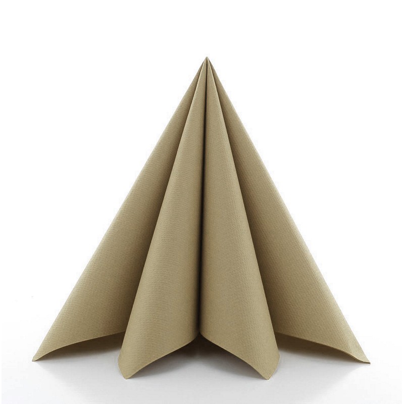 Luksus Servietter Naturbrun - 12 stk (40 x 40 cm) - Temashop