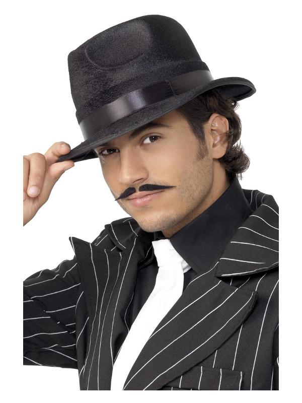 Mafia Hat Sort | 20'erne Gangster Hat / Hue / Hjelm - Hovedtilbehør - Temashop