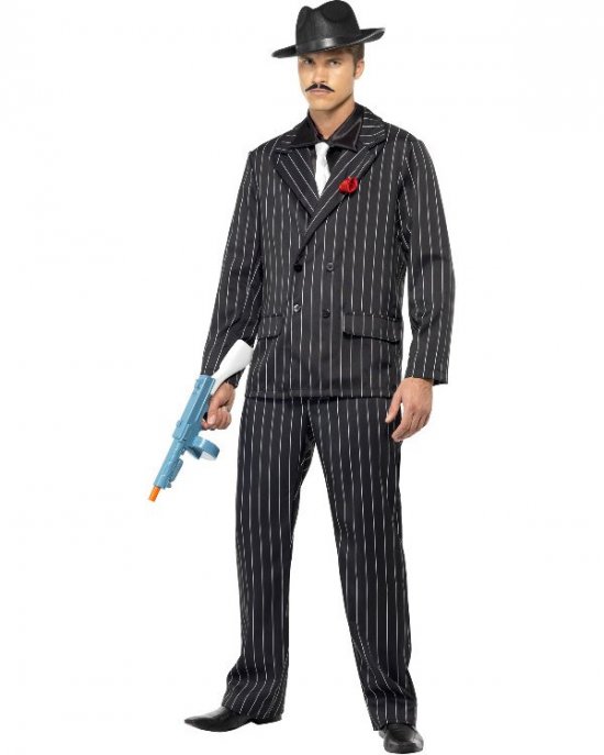 Mafiaboss Kostume - Årtier kostume til voksne i størrelserne M-XL | 20'erne Gangster kostume til mænd - Temashop