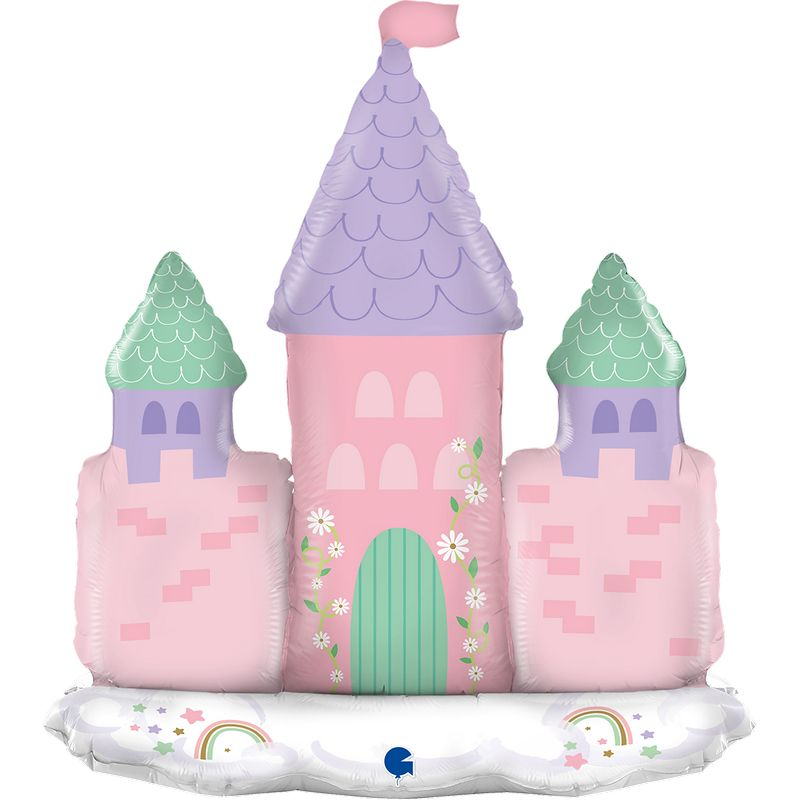 Magisk Prinsesseslot Folieballon - 1 stk (66 x 74 x 23 cm) | Fødselsdag pige Folieballoner - Temashop