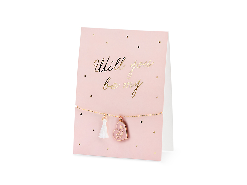 Maid Of Honour Kort Med Armbånd - 1 stk (14,8 x 10,5 cm) | Bachelorette Kort / Invitationer / Gode råd - Temashop