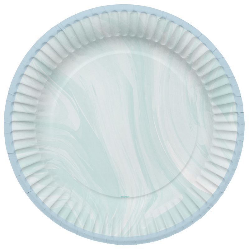 Marmor Paptallerkener Lyseblå - 8 stk (23 cm) - Temashop