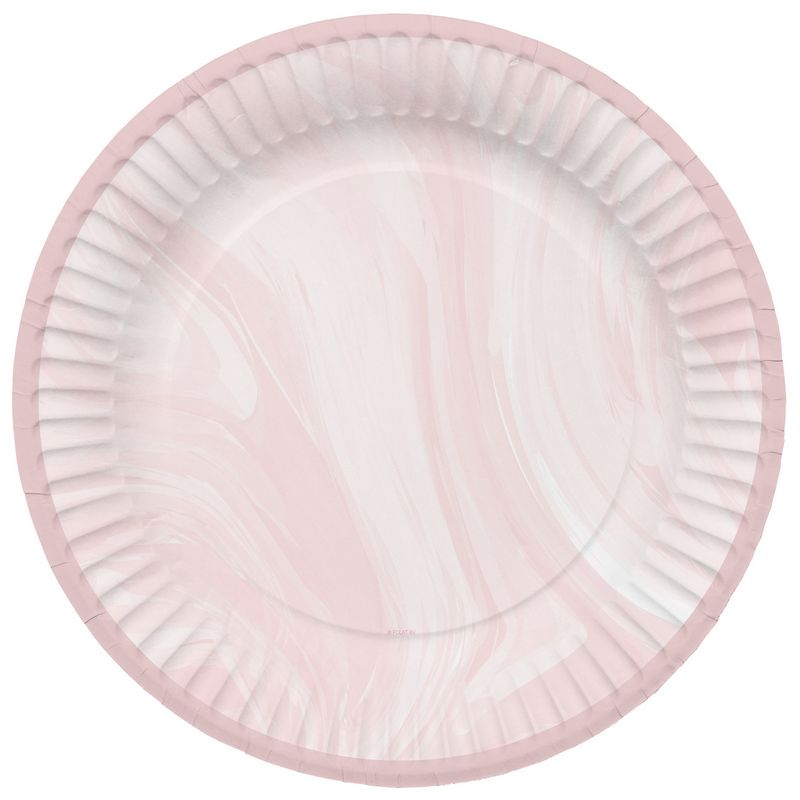 Marmor Paptallerkener Lyserød - 8 stk (23 cm) - Temashop