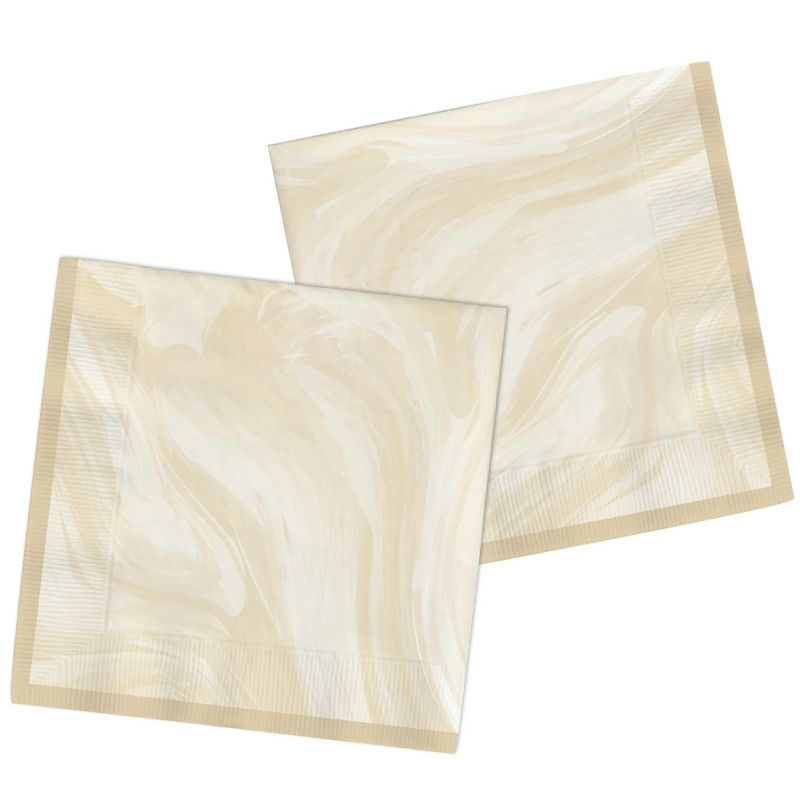 Marmor Servietter Beige - 20 stk (33 x 33 cm) - Temashop