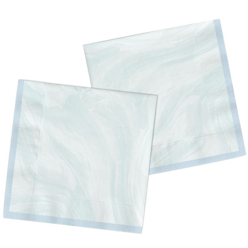 Marmor Servietter Lyseblå - 20 stk (33 x 33 cm) - Temashop
