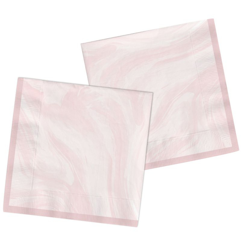 Marmor Servietter Lyserød - 20 stk (33 x 33 cm) - Temashop