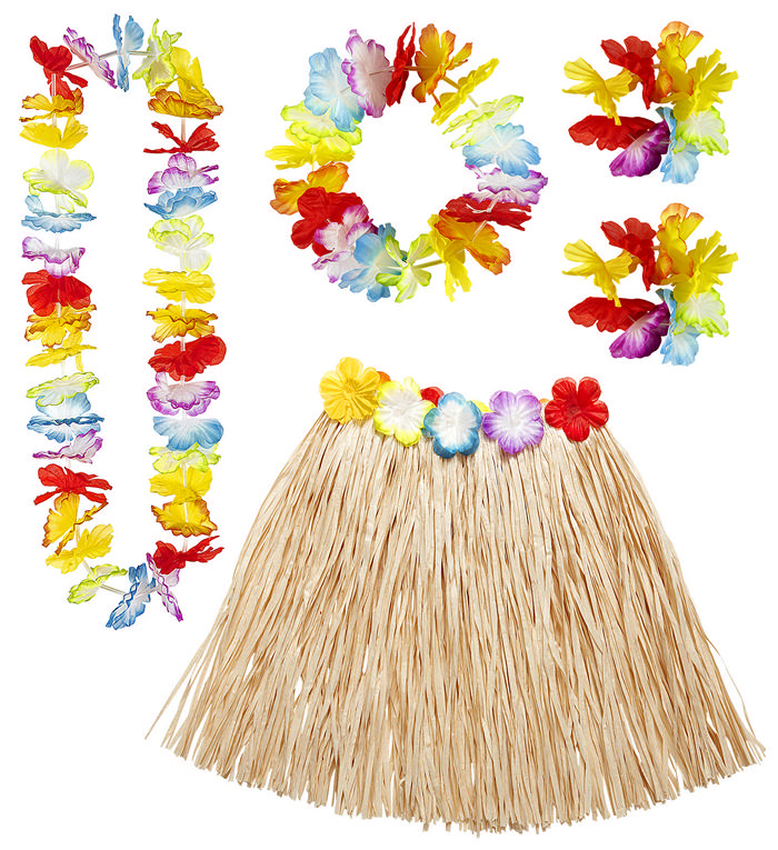 Maui Hawaii Sæt Beige | Hawaii Kostumekit - Beklædning - Temashop