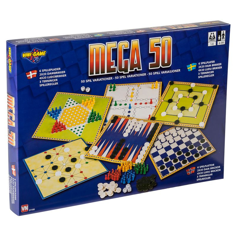 Mega Spilpakke 50 Spil | Spil Selskabsspil - Temashop