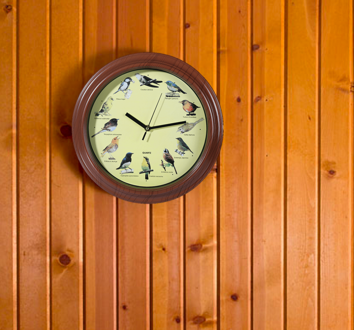 Melodisk Vægur med Fuglemotiver