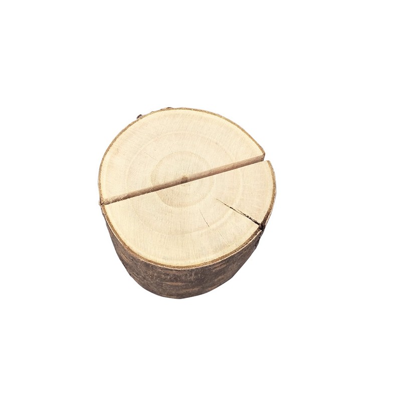 Menukort Holder I Træ - 1 stk (6 x 4 cm) | Natur tema Bordnumre / bordkort / holdere - Temashop