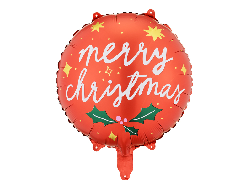 Merry Christmas Folieballon - 1 stk (45 cm) | Julepynt Folieballoner - Temashop