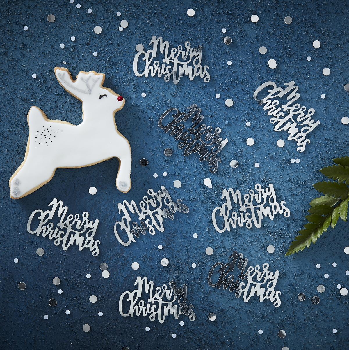 Merry Christmas Konfetti Sølv - 1 pose (14 g) | Jul Konfetti - Temashop
