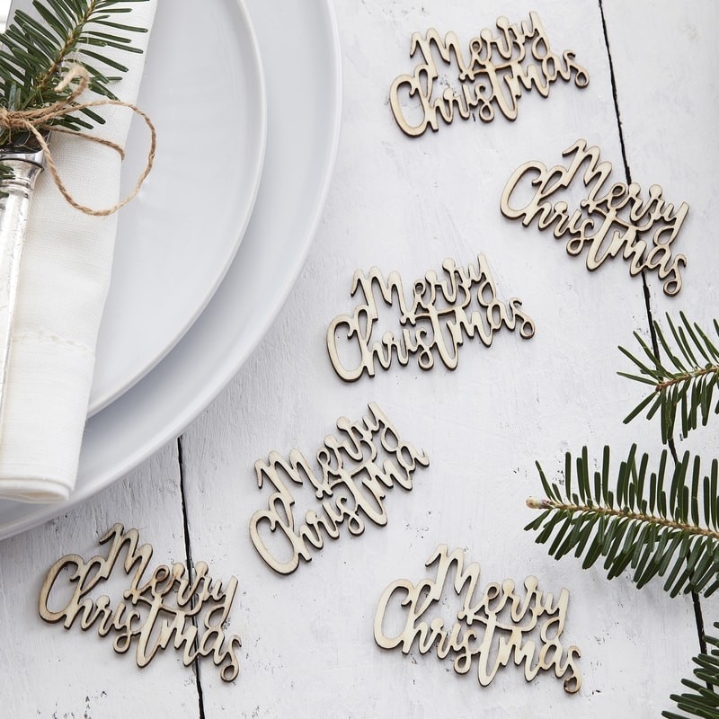 Merry Christmas Træ Konfetti - 20 stk | Julepynt Konfetti - Temashop