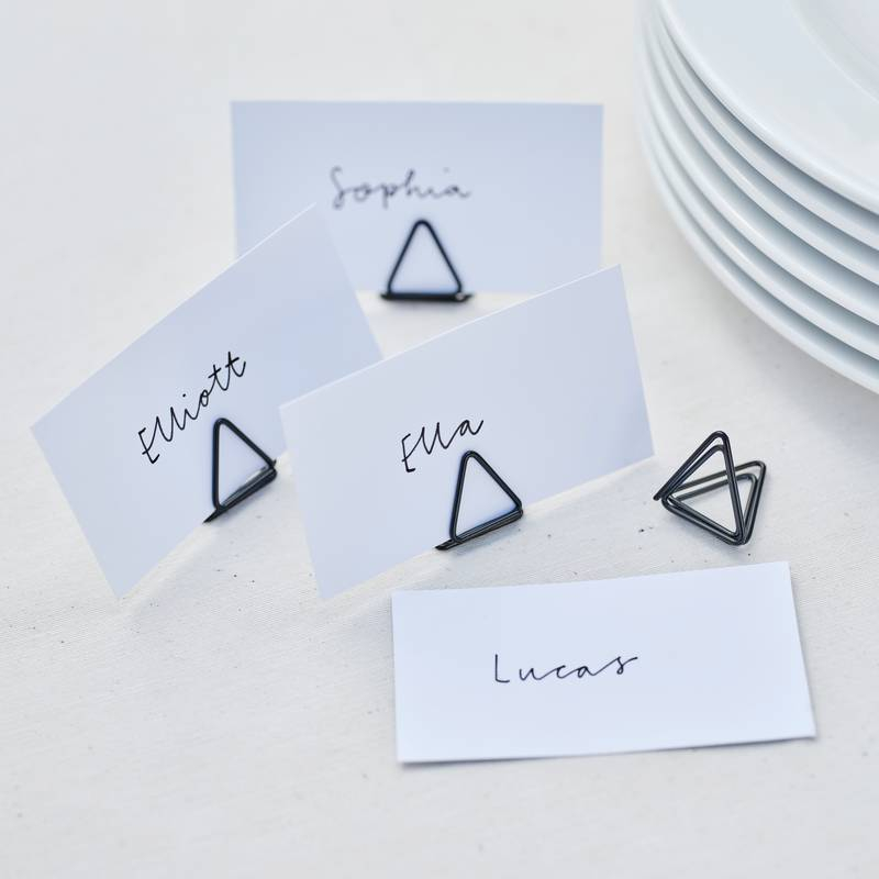 Metaltråd Bordkort Sort - 8 stk (7 x 8 cm) - Temashop