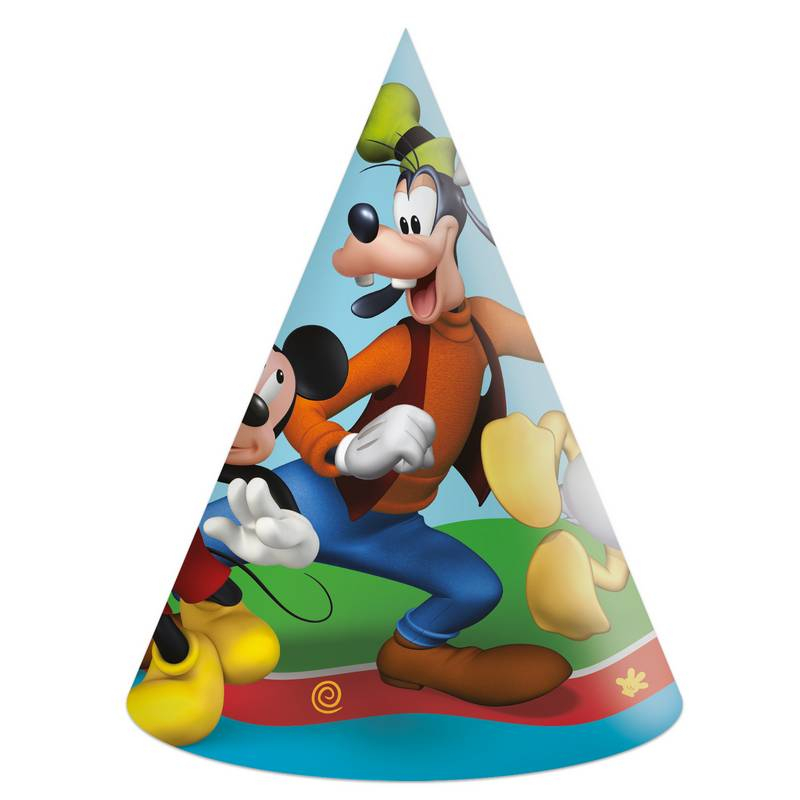 Mickey Mouse Festhatte - 6 stk | Mickey Mouse Partyhatte - Temashop
