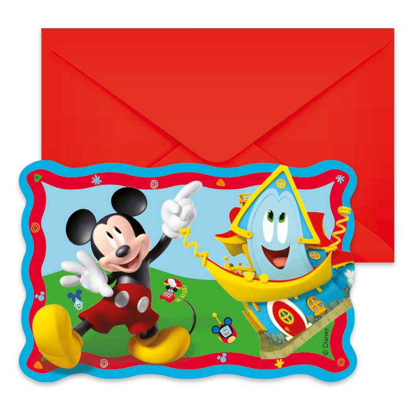 Mickey Mouse Invitationer - 6 stk | Mickey Mouse Invitationer - Temashop