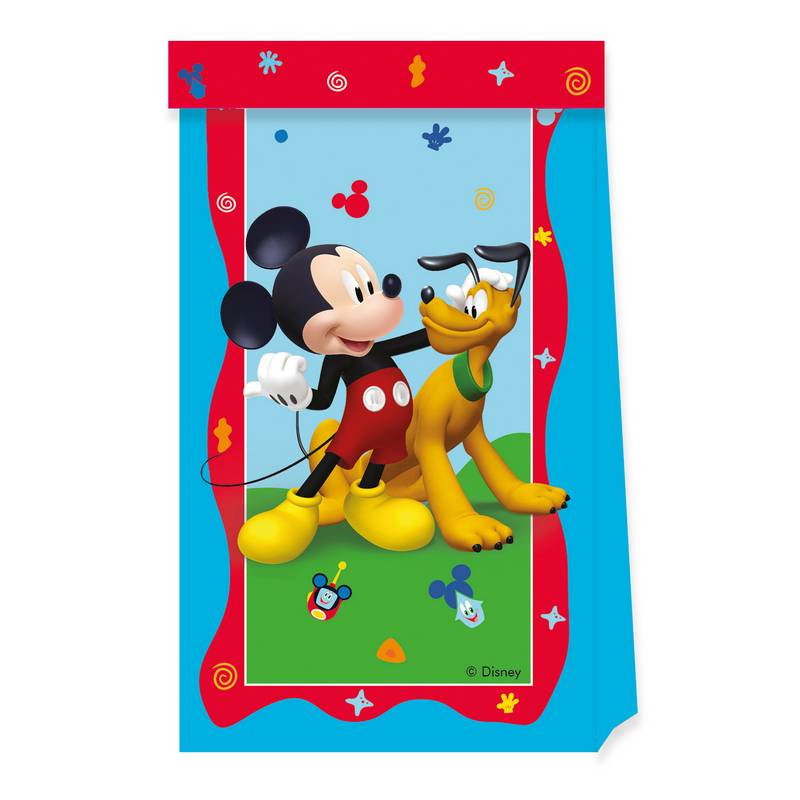 Mickey Mouse Slikposer - 4 stk | Mickey Mouse Poser / Goodiebags - Temashop