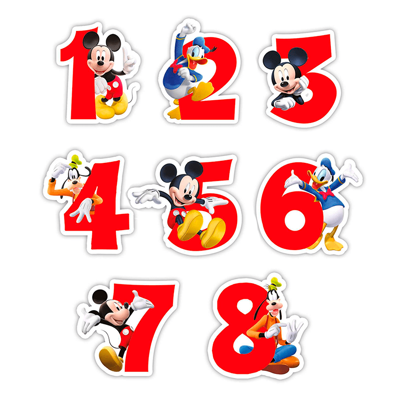 Mickeys Klubhus Tal Kagelys - 1 stk (6 x 6,5) | Mickey Mouse Kagelys - Temashop