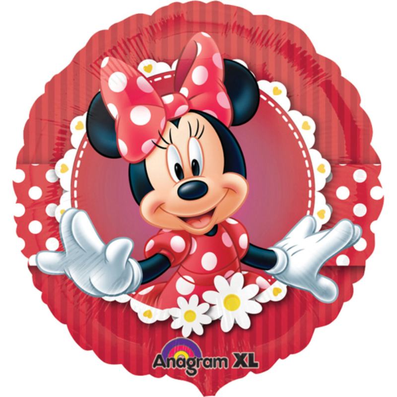 Minnie Mouse Folieballon Rød - 1 stk (43 cm) | Minnie Mouse Folieballoner - Temashop