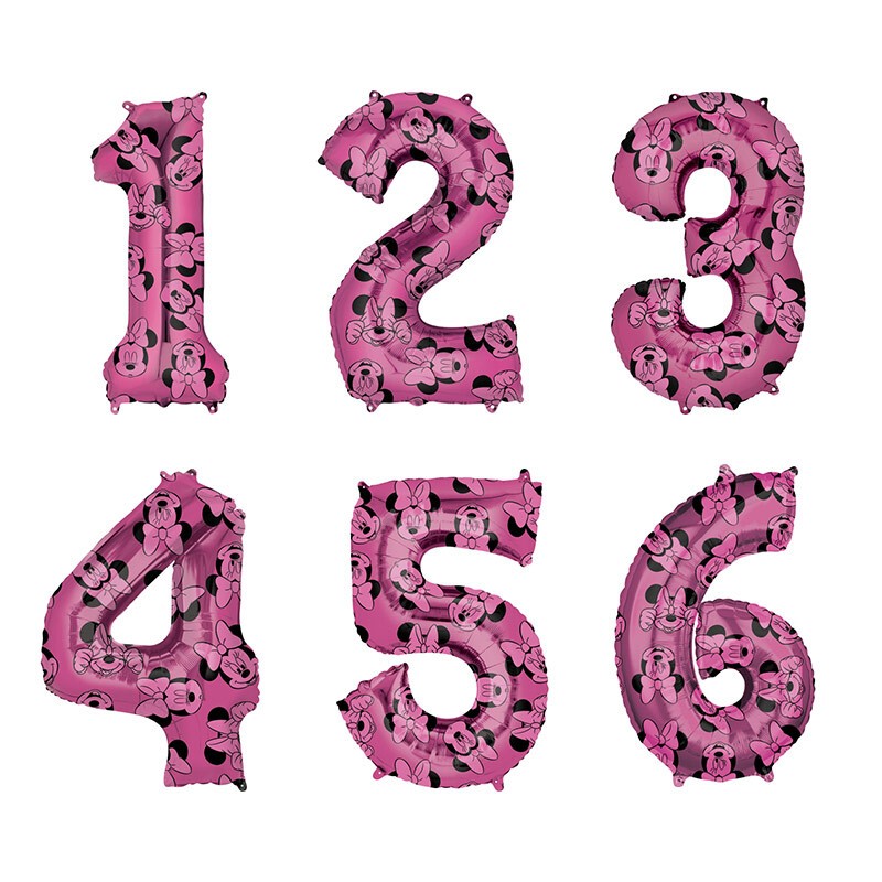 Minnie Mouse Talballon - 1 stk (45 x 66 cm) | Mickey Mouse Folieballoner tal / bogstav - Temashop