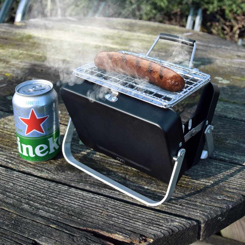 Mini Grill Sort (18 x 6 x 15,5 cm) | Barbecue Mad, Drikke & Køkken Udstyr - Temashop