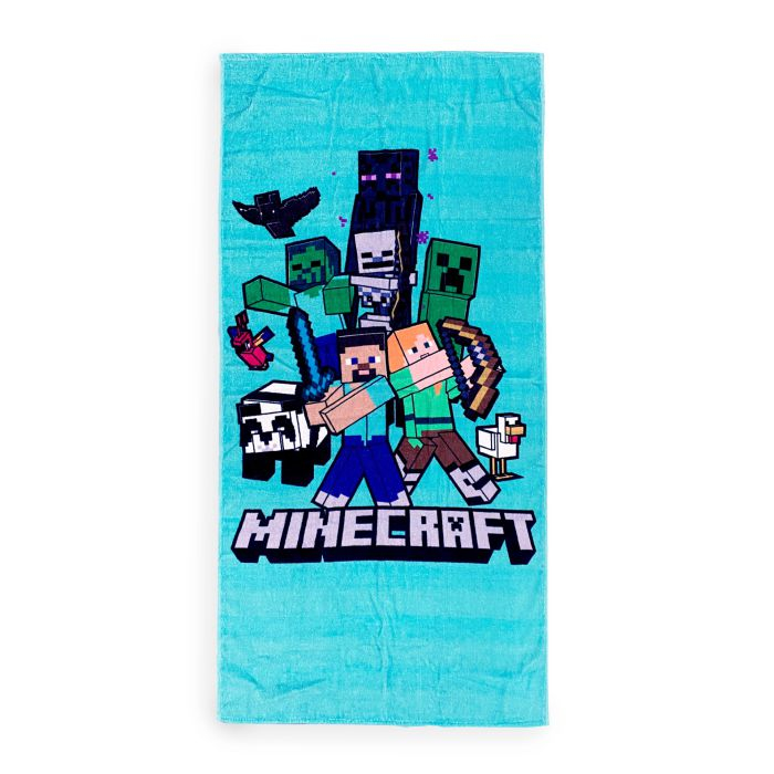 Minecraft Badehåndklæde (140 x 70 cm) | Minecraft Håndklæder - Temashop
