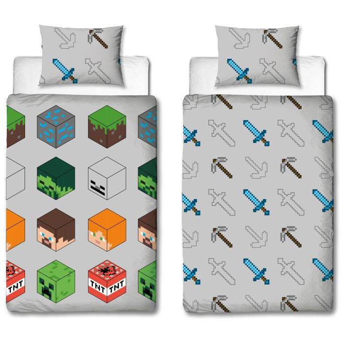 Minecraft Sengetøj (200 x 140 cm & 60 x 70 cm) | Minecraft Sengetøj - Temashop